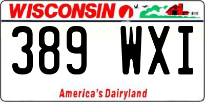 WI license plate 389WXI