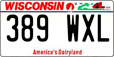 WI license plate 389WXL