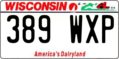 WI license plate 389WXP