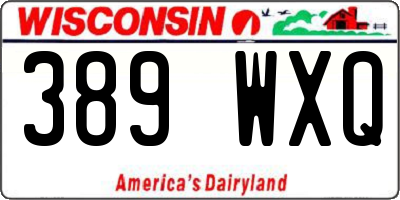 WI license plate 389WXQ
