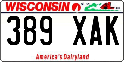 WI license plate 389XAK