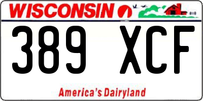 WI license plate 389XCF