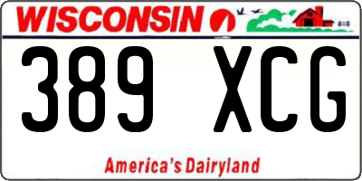 WI license plate 389XCG