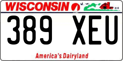 WI license plate 389XEU