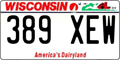 WI license plate 389XEW