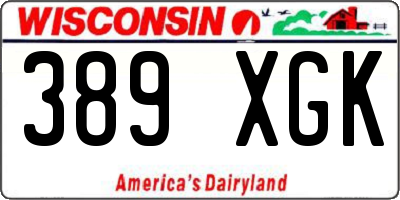 WI license plate 389XGK