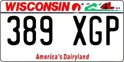 WI license plate 389XGP