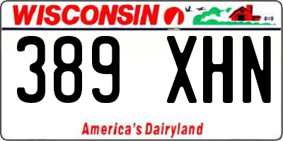 WI license plate 389XHN