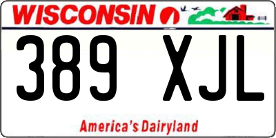 WI license plate 389XJL