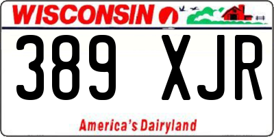 WI license plate 389XJR