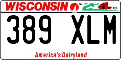 WI license plate 389XLM