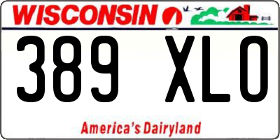 WI license plate 389XLO