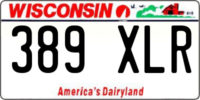 WI license plate 389XLR