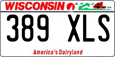 WI license plate 389XLS