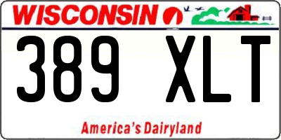 WI license plate 389XLT