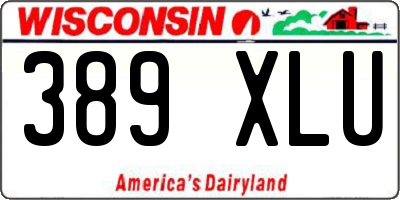 WI license plate 389XLU
