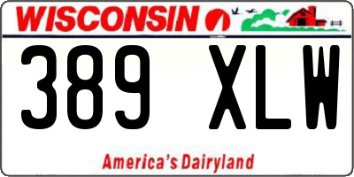 WI license plate 389XLW