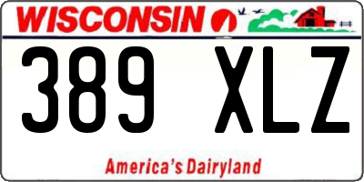 WI license plate 389XLZ