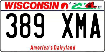 WI license plate 389XMA
