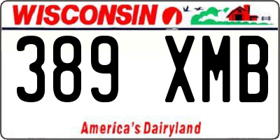 WI license plate 389XMB