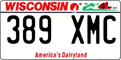 WI license plate 389XMC