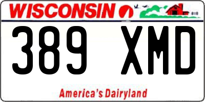 WI license plate 389XMD
