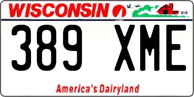 WI license plate 389XME