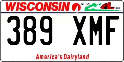 WI license plate 389XMF