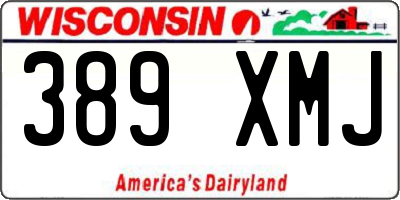 WI license plate 389XMJ
