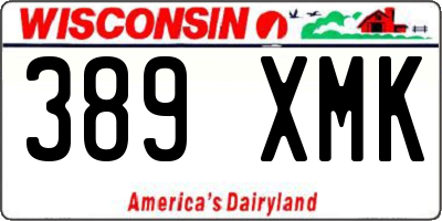 WI license plate 389XMK