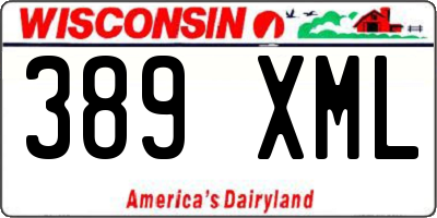 WI license plate 389XML