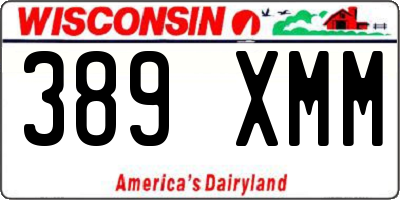 WI license plate 389XMM
