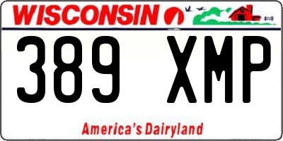 WI license plate 389XMP