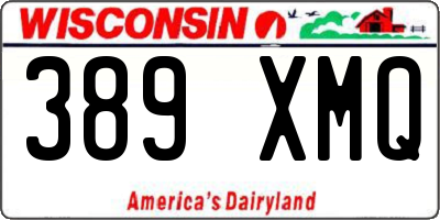 WI license plate 389XMQ