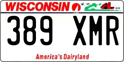 WI license plate 389XMR