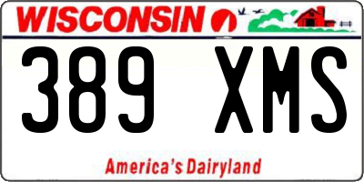 WI license plate 389XMS