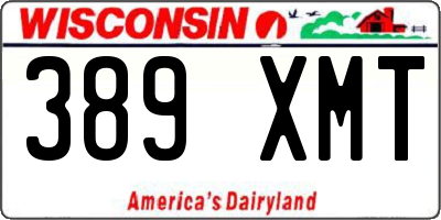 WI license plate 389XMT