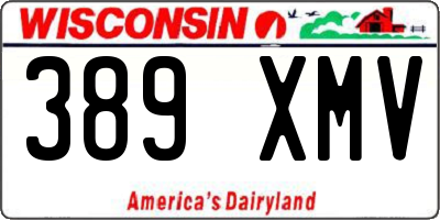 WI license plate 389XMV