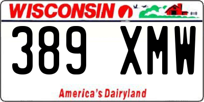 WI license plate 389XMW