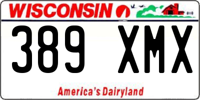 WI license plate 389XMX
