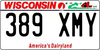 WI license plate 389XMY