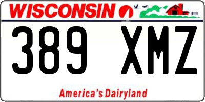 WI license plate 389XMZ