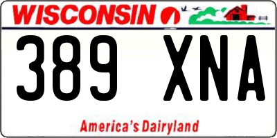WI license plate 389XNA