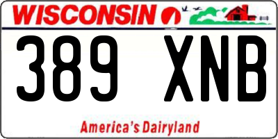 WI license plate 389XNB