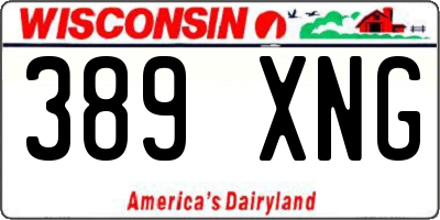 WI license plate 389XNG