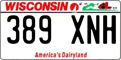 WI license plate 389XNH
