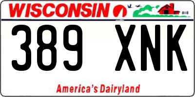 WI license plate 389XNK