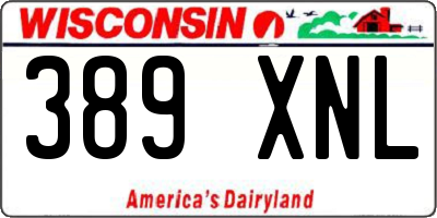 WI license plate 389XNL