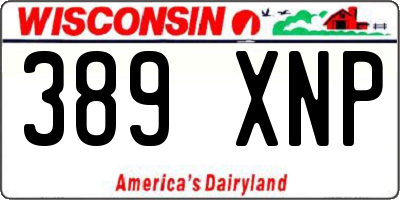 WI license plate 389XNP