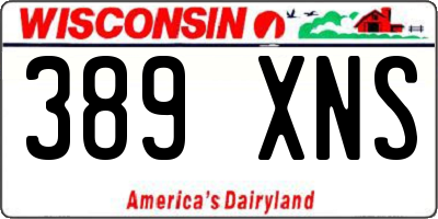 WI license plate 389XNS